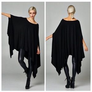 Sale🎉Cherish Black wrap tunic loose fit poncho